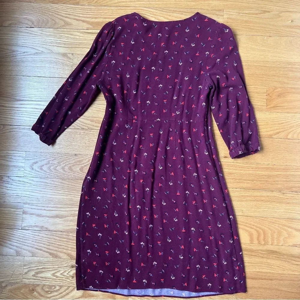 Boden Eliza Dress in Burgundy Floral Ruby Ring Country Ditsy Size US 6 Spring - Picture 6 of 10
